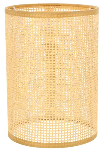DEARMAMY Paralume In Rattan Copertura Della Luce Intrecciata In Rattan Paralume Di Ricambio Per Paralume In Copertura Della Luce Del Cilindro Intrecciata E27/E14 Paralume Per