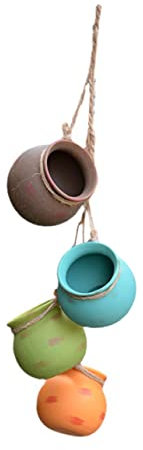 INOOMP 1satz Hängender Blumentopf Aus Keramik Mit Jute-Seil Eleganter Wanddeko Für Balkon Und Garten Langlebig Und Modern Für Zimmerpflanzen Und Kreative Gestaltung