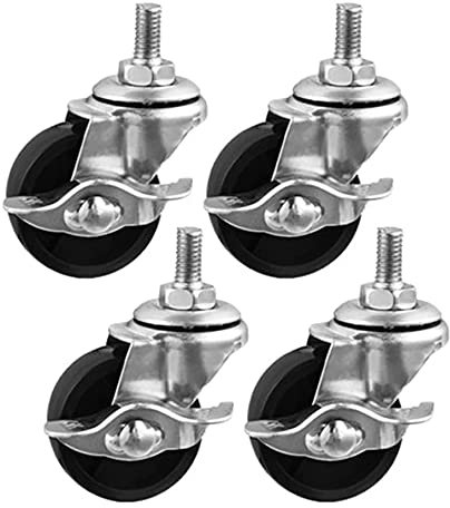 Lenkrollen, schwenkbare Bürorollen, M8-Lenkrolle, 38 mm, kleine Räder für Möbel, Gummirollen für Karren, Rollwagen, Tisch, Sicherheitsverriegelungsrollen, Set mit 4 Rollen