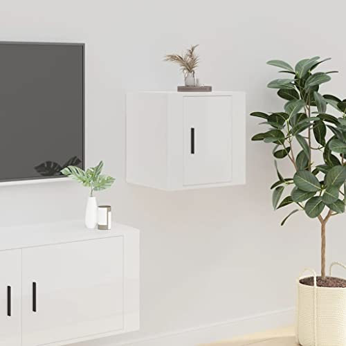 ShGaxin Meuble TV mural blanc brillant 40 x 34,5 x 40 cm, meuble TV, meuble TV, meuble TV, meuble TV 816644