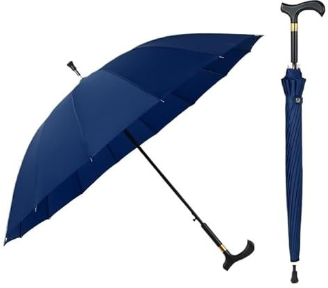 Verstellbarer Gehstock-Regenschirm for den Außenbereich, Mehrzweck-Gehstock-Regenschirm for ältere Menschen, rutschfester Wanderstock for Bergsteigen, langlebiges und leichtes Design, geeignet for Sen