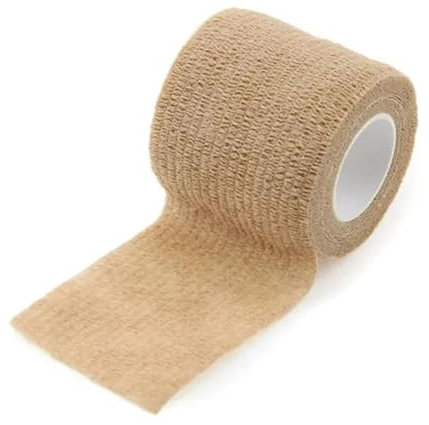 Joselin Bandage de sport élastique autocollant pour envelopper les genouillères, les doigts, les chevilles, les paumes et les épaules, 5 cm x 4,5 m, marron clair