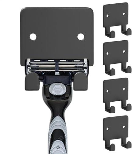 Soporte para maquinilla de afeitar de ducha, colgador de metal para ducha, 5 ganchos multifunción para toallita de , paraguas de albornoz, organizador de baño sin taladrar