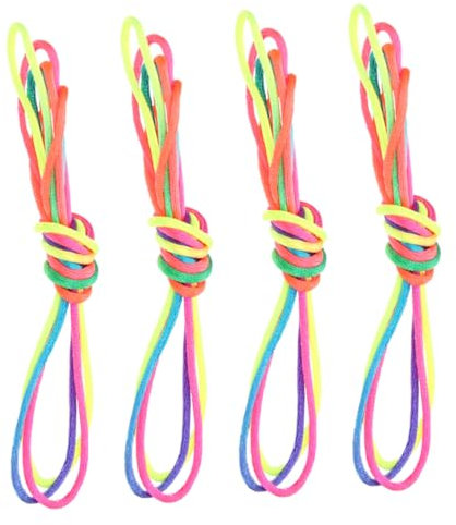 GARVALON Cats Cradle String Rainbow Colour Hand Game Rope for Kids Finger Exercising Toys Portable 1.6m Interactive Finger Playthings 4pcs Set