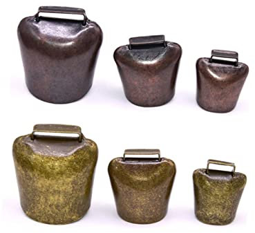 HEMOTON 2 Stück Dicke Bronze Kuh Und Schafglocken Hirtenglocken Tierhängende Glocke Landwirtschaftszubehör Mit Klarem Klang Für Pferde Und Nutztiere