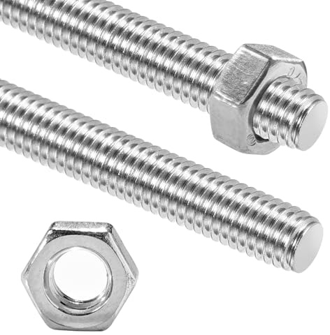 2 Pack M8-1.25mm Pitch Fully All Threaded Rod Studs,300mm/11.8 Long 304 Stainless Steel Cuttable Metric Threaded Screw Right Hand Threads for Anchor Bolts Clamps DIY Projects (M8x300mm(2PCS))