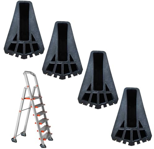 Vastsea 4 Piezas Pies de Escalera de Goma, Cubierta de Pies Antideslizante Escalera, para Escaleras TelescóPicas, Escaleras en Espiga (Negro)