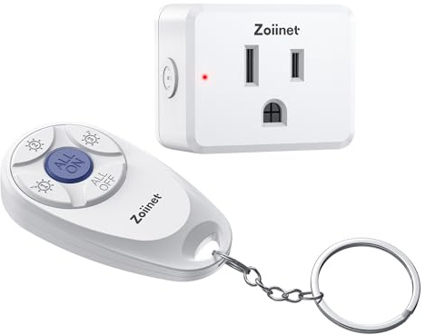Zoiinet Mini 3-Gang Remote Control Outlet Plug Switches, Mini Key Design, Expandable Wireless Light Switches, No Wiring No WiFi, 300 ft, 15A/1500W, for Household Appliances