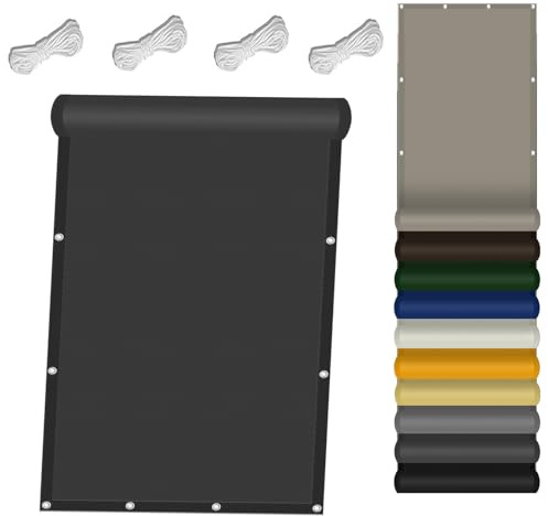 Tenda da Sole 120 x 250 cm Rettangolare Impermeabile, Protezione Solare Tettoia Ombreggiante Vari Colori e Misure per Esterno, Giardino, Terrazzo, Balcone, Patio, Nero