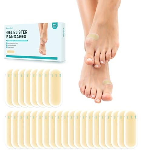 Cerotti per vesciche ai piedi Bendaggi idrocolloidali - Promifun 25ct Cerotti in gel resistenti all'acqua per la prevenzione e il recupero, Spot Pack