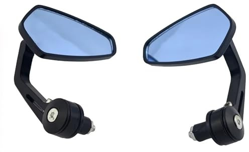 Qjahxkf Specchietti retrovisori Laterali con Lente Blu Fumo per estremità Manubrio Moto 7/8' 22 mm per Suzuki Moto Specchietti Retrovisore