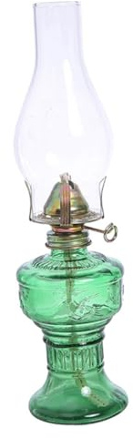 JUMPLAWN Lámpara De Aceite De Queroseno Vintage Vidrio y Algodón para Iluminación Ambiental Dormitorio y Camping