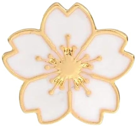 Japanska körsbärsblommor-stift: Set med färgglada nålar och broscher, S, Icke-ädelmetall
