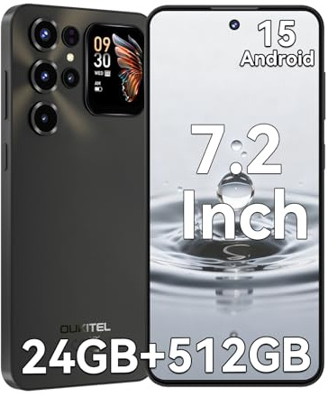 OUKITEL C68 PLUS Mobile Phones, 7.2’’HD+ 120Hz Sub Display, 24GB RAM & 512GB ROM/1TB TF, 6000mAh Battery, 64MP, Sim-Free & Unlocked Mobile Phones, 4G Dual SIM Android Phone, NFC, OTG, Case - Grey