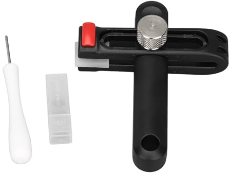 Tnfeeon Leather Strap Cutter with Precision Leather Cutting for Up to 52mm Strips, for Crafters, Includes 3 Metal Blades and Heavy Duty Plastic Construction, Ideal for