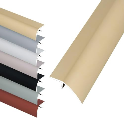 3 Stück Aluminium Übergangsleisten, 5 cm Breite Selbstklebende Schwellenleisten zum Abdecken von Höhenunterschieden im Türrahmen(Gold,51.2x2inch/130x5cm)