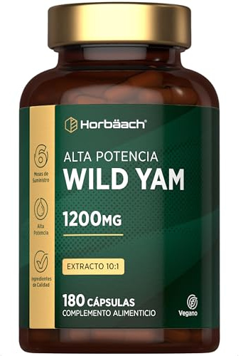 Vild Yam 1200mg | från Vild Jamsrot 10:1 Extrakt | Hög Styrka | 6 Månaders Förbrukning – 180 Veganska Kapslar | av Horbaach
