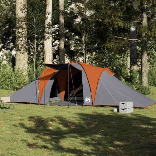 Genérico Tienda Familiar con cúpula Impermeable 6 Personas Gris Naranja,Deportes,Actividades al Aire Libre,Camping y Senderismo,Tiendas de campaña,Gris,4009433