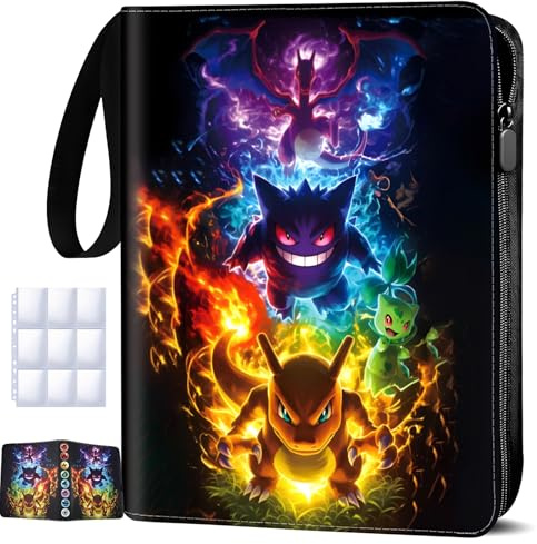 Sammelkarten Album, Karten Sammelalbum, 900 Karten Kapazität, Wasserdicht PU-Leder Sammelheft, Ordner Heft, Card Binder, für Sammelkarten, Spielkarten, Sportkarten