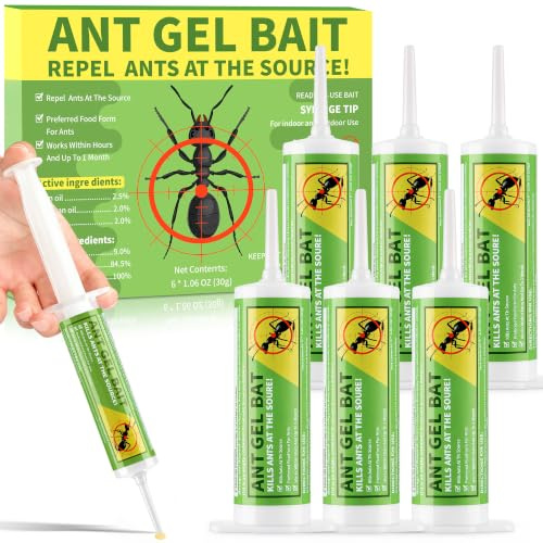 6 Tuben Ameisen Repellent Gel (30g), Gebrauchsfertige Ameisengelköder | Geeignet für Haus und Garten und Sicher, Geruchlos