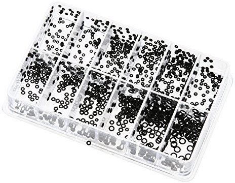 500 st vattentät gummiklockbricka O-ring miniklockor tätningar 1,4–3,6 mm med låda