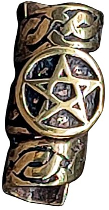 Pentagramme Barbe perle Locke perle en bronze, 6 mm
