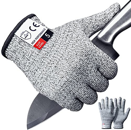 Apaffa Cut Resistant Gloves High Performance Level 5 Protection for Kitchen, Premium Durable Safety Anti Cutting Gloves for Mandolin Slicing, Meat Cutting,Wood Carving,1 Pair (Extra Large)