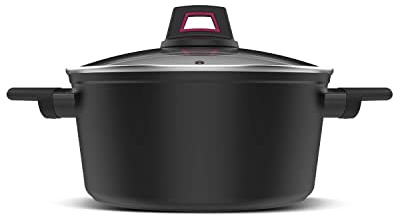 Taurus Best Moments Cazuela 24 - Cazuela de aluminio forjado. 24 cm diámetro. mango ergonómico. apta para todo tipo de fuegos. recubrimiento antiadherente. apta para lavavajillas. libre PFOA. negro