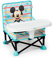 Bright Starts, Elevador Portátil Pop 'N Sit Disney Mickey Mouse, Uso Interior y Exterior, Asiento de Suelo con Bandeja para Comer, 6 Meses a 3 Años