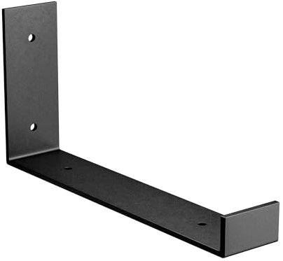 Amig - Staffa ad Angolo “L” Singola per Scaffali Industriali - 103 x 261 x 40 mm - Acciaio Nero Opaco - Supporto da Parete per Mensole - Design Funzionale e Resistente - Ideale per Scaffali da Parete