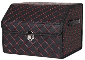 FSTTGG Auto Kofferraumtaschen für Jeep Cherokee 2019-2022, Autotasche Hohe Kapazität Kofferraum-Organizer Innenausstattung,A Red-1 38 * 32 * 30