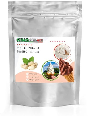 Gino Gelati Dänisches Softeis Pulver mit Nussgeschmack, verschiedene Varianten, schnelle und einfache Zubereitung, Herstellung mit oder ohne Eismaschine möglich, Made in Germany (1 Kg, Pistazie)