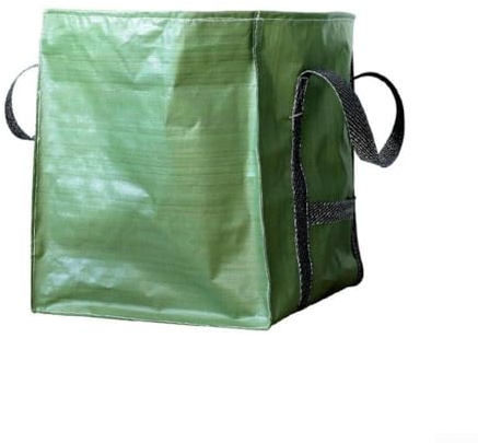 Sacchetti per rifiuti da giardino resistenti in tessuto di plastica industriale con manici per una facile manipolazione di grandi quantità di rifiuti da giardino (60 x 60 x 70 cm)