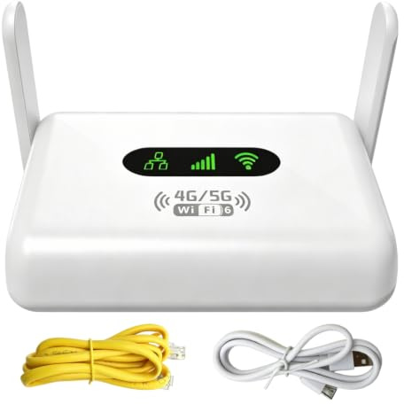 Portable WiFi Router with SIM Card Slot, 4G LTE Mobile WiFi, 300Mbps, Plug & Play, Foldable Antennas, Router, Travel Router with WAN/LAN Port, USB-C Powered Pocket MiFi,Connect Up to 18 Devices