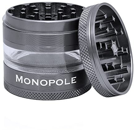 Monopole Grinder Cruncher Crusher Mühle ø60mm Edition Panorama 3 und 4-teilig Aero Aluminium Set Pollen-Scraper Catcher für Kräuter Gewürze Herb Tee