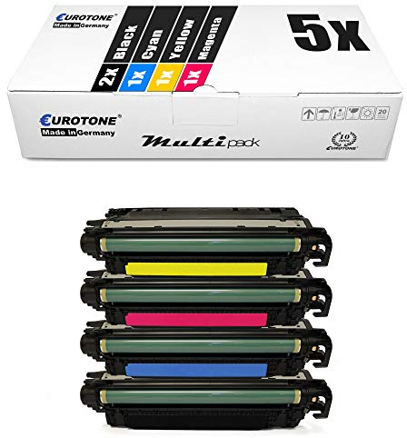 5X Müller Printware kompatibler Toner für HP Color Laserjet Enterprise M 552 553 x DN n ersetzt CF360X-63X 508X