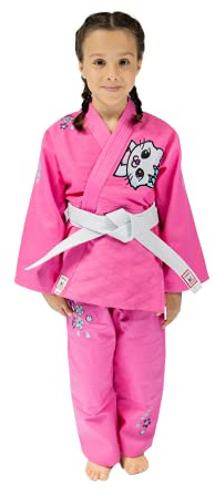 Uone | Traje de Judo | 350gsm para niña (rosa, 140)
