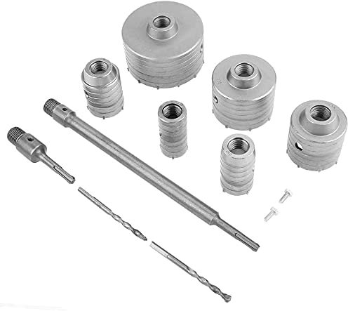 XYXXBB 10pcs. TCT Kernbohrer-Set, Kernbohrer, Beton-Lochsäge-Kits, SDS. Plus-Verlängerungsschiff-Wolfram-Mauerwerksschneider, zum Schneiden von sauberen Löchern in Beton, Ziegeln und Blöcken