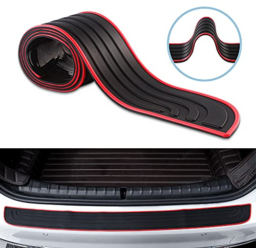 Keiurot Schutz für hintere Stoßstange, universeller Schutz für Autotürschwelle, selbstklebend, Auto, Nior, rot, für Auto/SUV (90 cm/35,4 Zoll)
