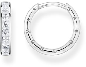 THOMAS SABO Creolen weiße Steine Pavé silber 925 Sterlingsilber