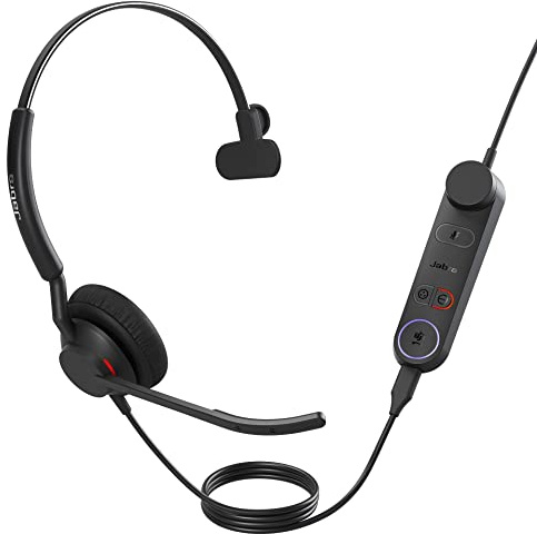 Jabra Engage 50 II - Micro-casque filaire mono & unité de contrôle d’appel Link - 3 micros à réduction de bruit, ultra-léger, USB-A - Certifié MS Teams, fonctionne & toutes les plateformes - Noir