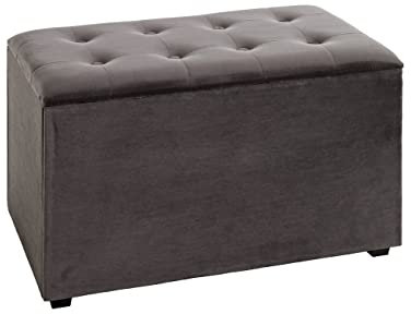 HAKU Möbel Sitztruhe anthrazit, MDF, Textilgewebe - Maße: B 65 cm x H 42 cm x T 40 cm, Style: Art Deco