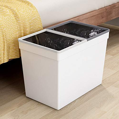 Cubos de Basura Rectángulo de plástico pequeño bote de basura Papelera con el anillo de presión, contenedores de basura papelera for baños, Polvo habitaciones disponen de separación húmedos y secos Bo