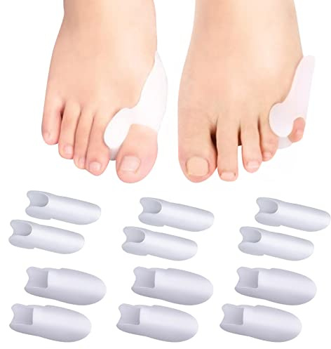 AWAVM 6 PCS Hallux Valgus Correcteur Correcteur Petit Orteil Silicone Gel silicone amélioré 0% BPA separateur orteil redresseur ecarteur orthese pied pour le protection hallux valgus dorteils