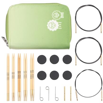 KnitPro Bamboo Starter Nadelspitzen Set 5 (13cm) I 5 Stärken (3mm – 5mm)