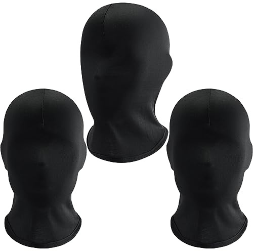 Udewo Svart hel ansiktsmask halloween full svart mask heltäckande ansiktsmask spandex mask zentai huva mask heltäckande huvudskydd mask ansiktslös mask morph-mask för halloween fest kostym unisex män