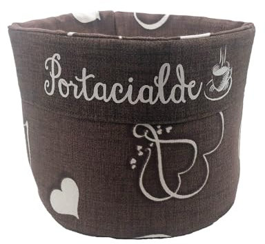 ZENZERO® - PORTA CIALDA in TESSUTO - Porta Caffe, Palette, Zucchero - VARI COLORI disponibili - Pezzi 1 - Colore: (CAFFÈ)