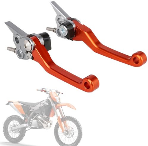 BIUGERCN Motorcycle Brake Lever Dirt Bike Clutch Lever Folding Aluminum for EXC EXCF SX SXF SXS XC XCF 250 300 350 400 450 500 530 Motocross Orange