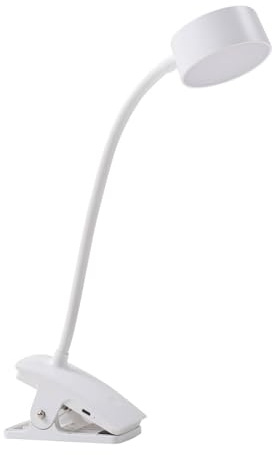 Lindby LED Klemmleuchte Maori dimmbar (Modern) in Weiß aus Metall (1 flammig,) - Tischlampe Tischleuchte Leselampe Nachttischlampe Arbeitszimmerleuchte