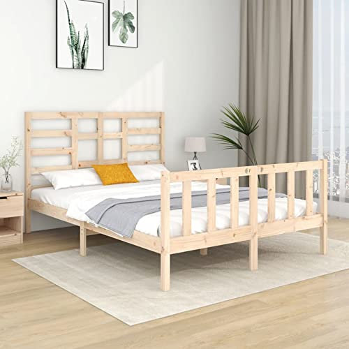 Buzaza Massivholzbett Bettgestell Bed Frame Bett Mit Bettkasten Hausbett Bett Massivholz 140x190 cm - 3105905